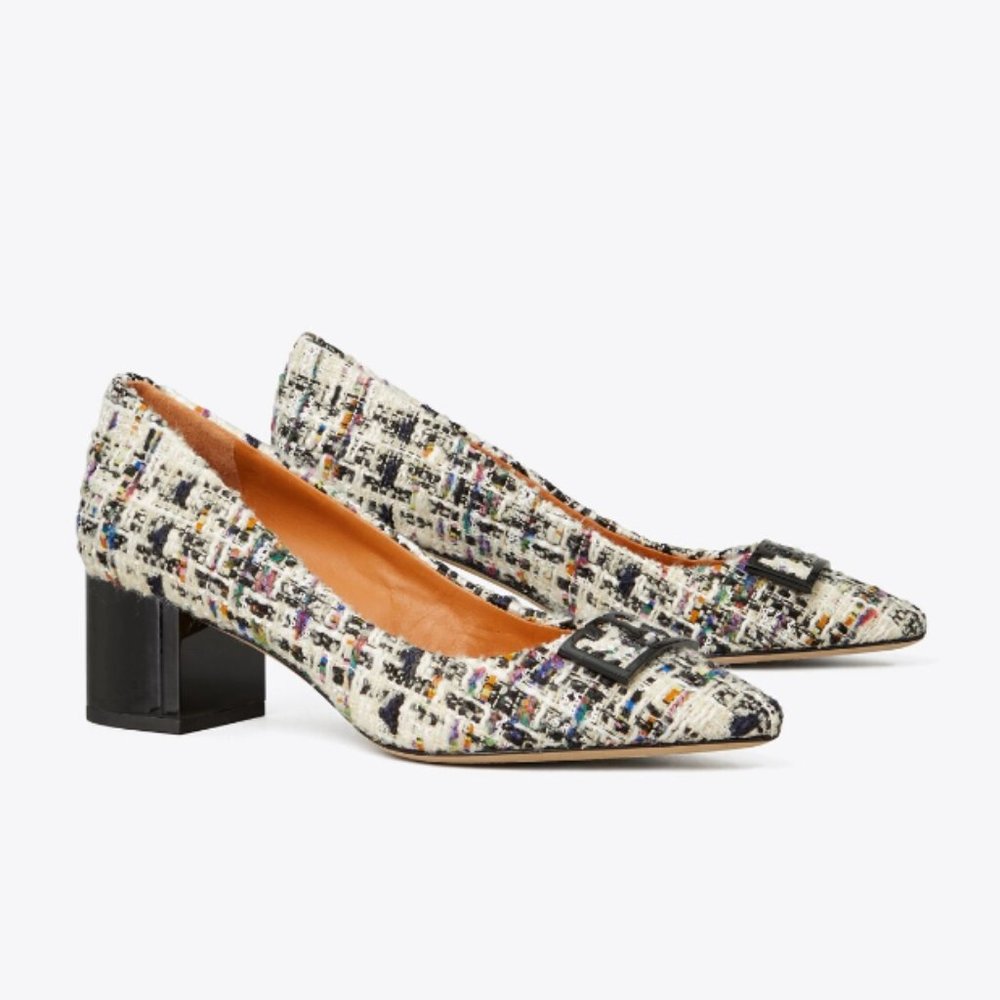 NEW Tory Burch Gigi Tweed Pointed-Toe Pump US5.5